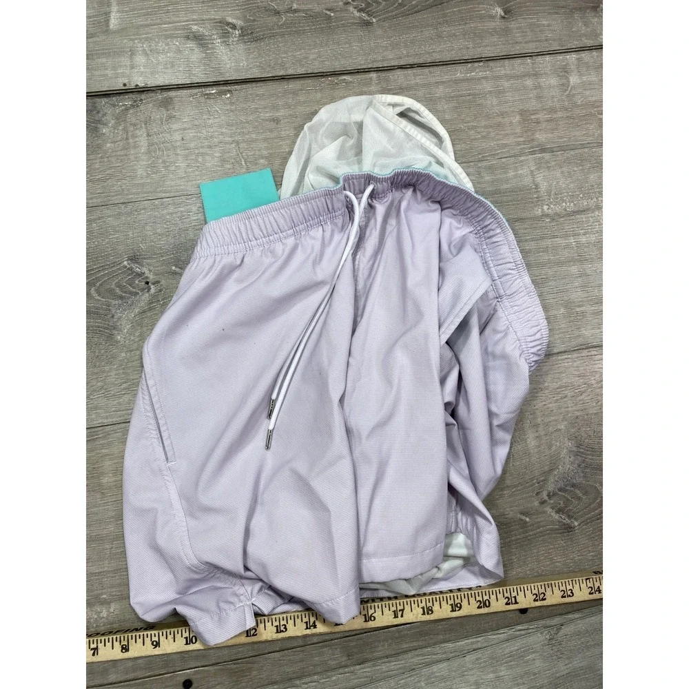 Bonobos Swim Trunks Men's‎ Large 7 Inch Inseam Striped Lavender
